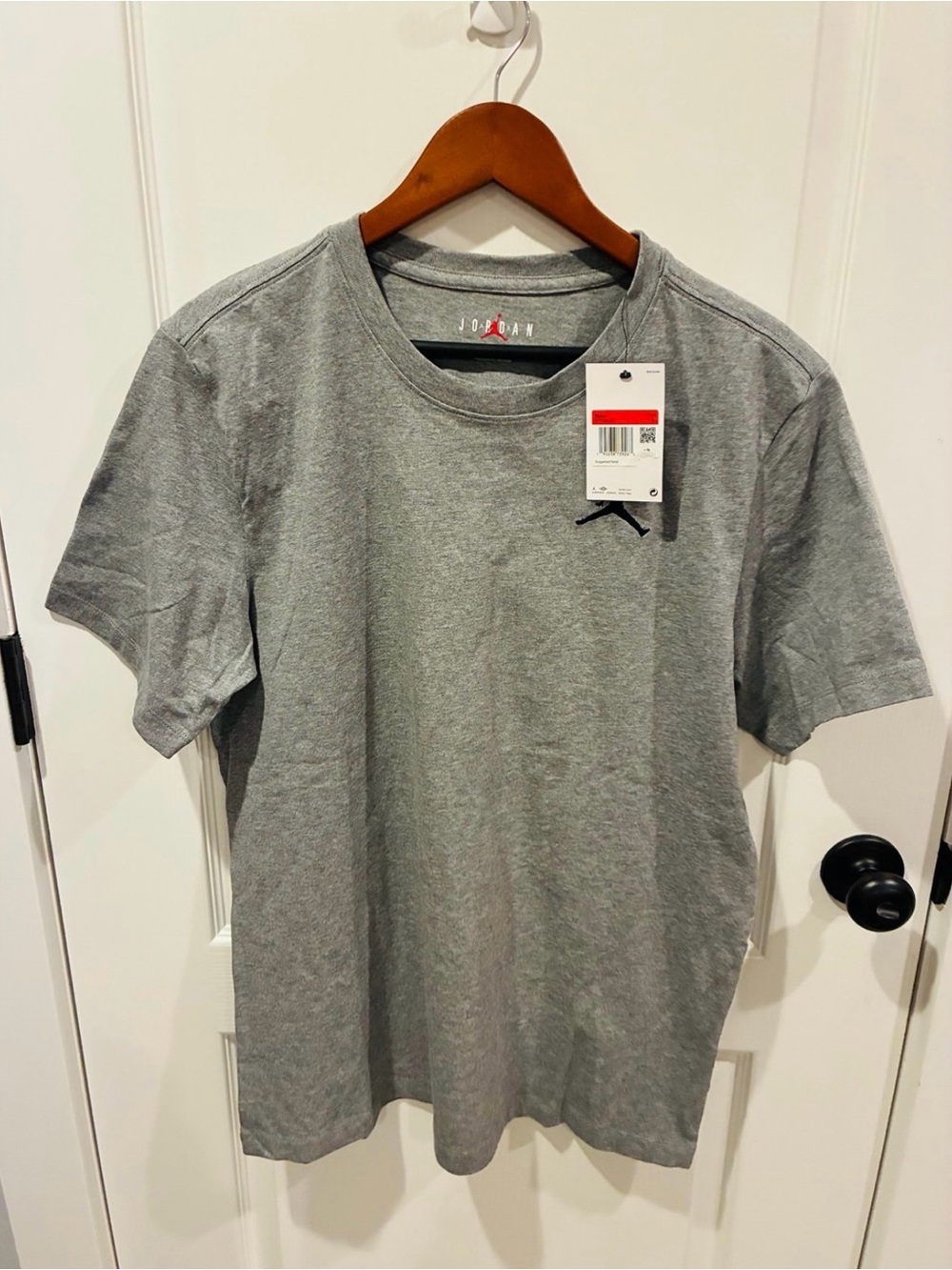 Jordan Essentials Jumpman Embroidered Tee - Carbon Heather Grey - Size L NWT